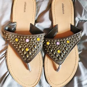 Cute bohemian studded sandals - like new/ EUC